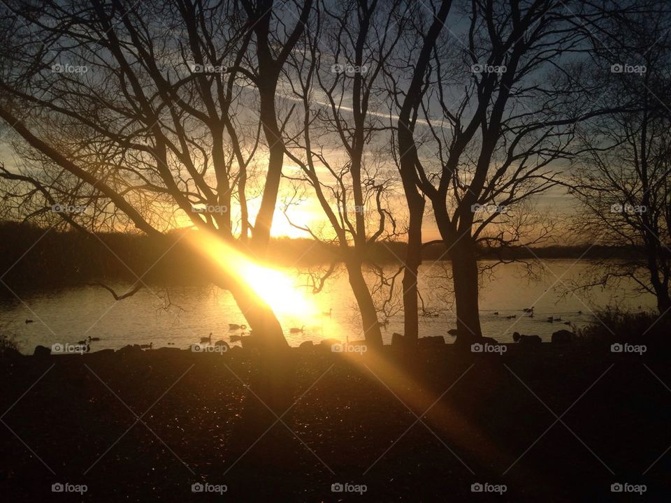 Sunset at Pennington flash