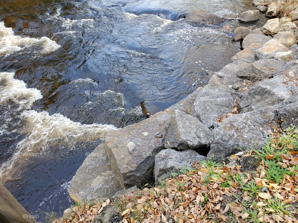 River with granite