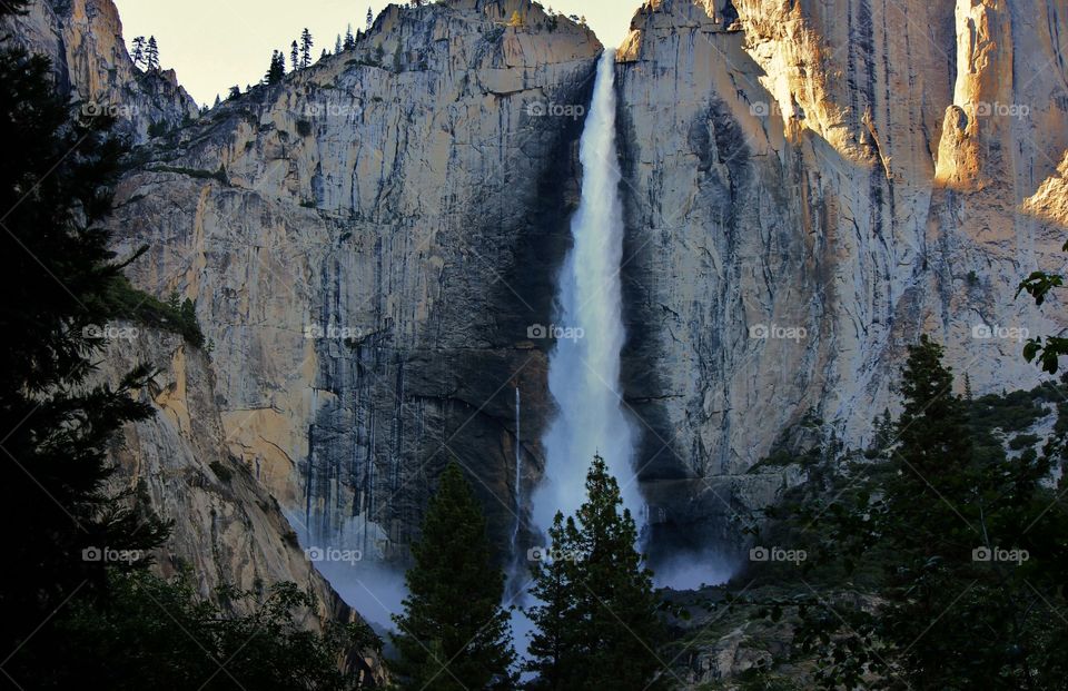 Scenic view of waterfall