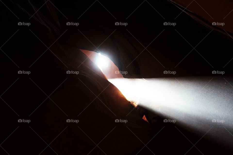 a ray of light in a cave