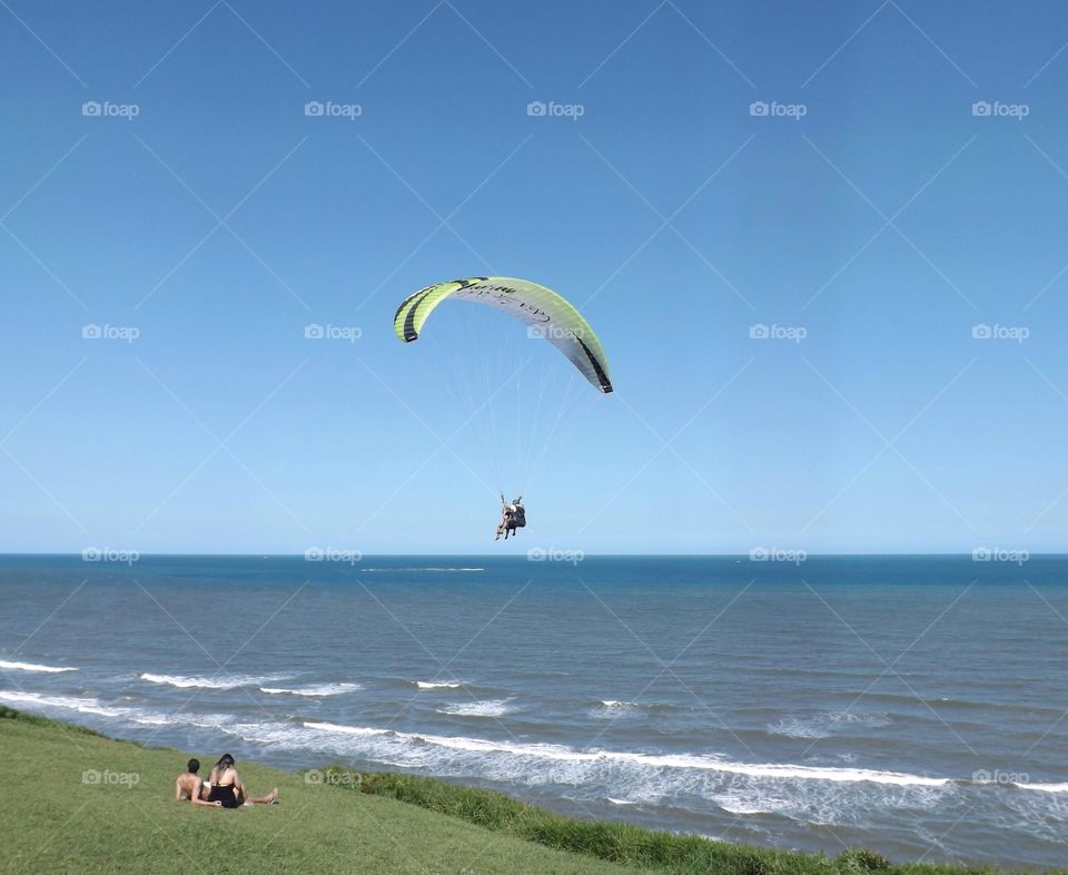 paraglider on the beach