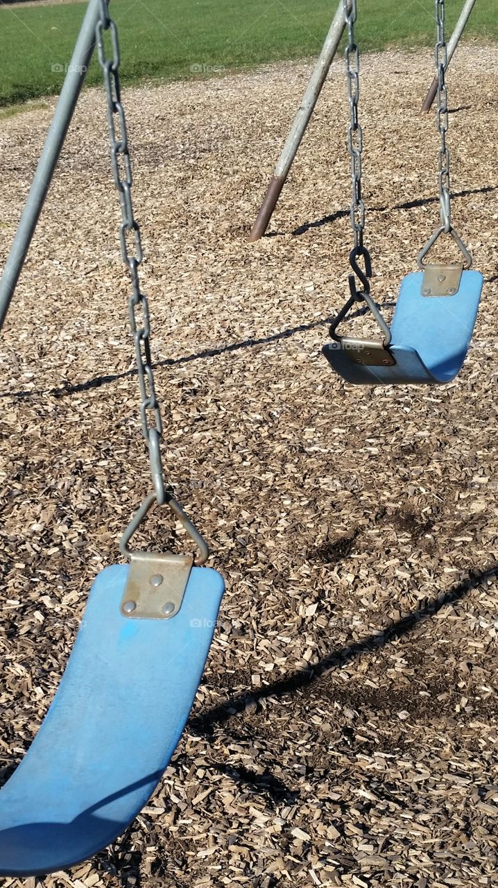 Empty swingset on the playground
