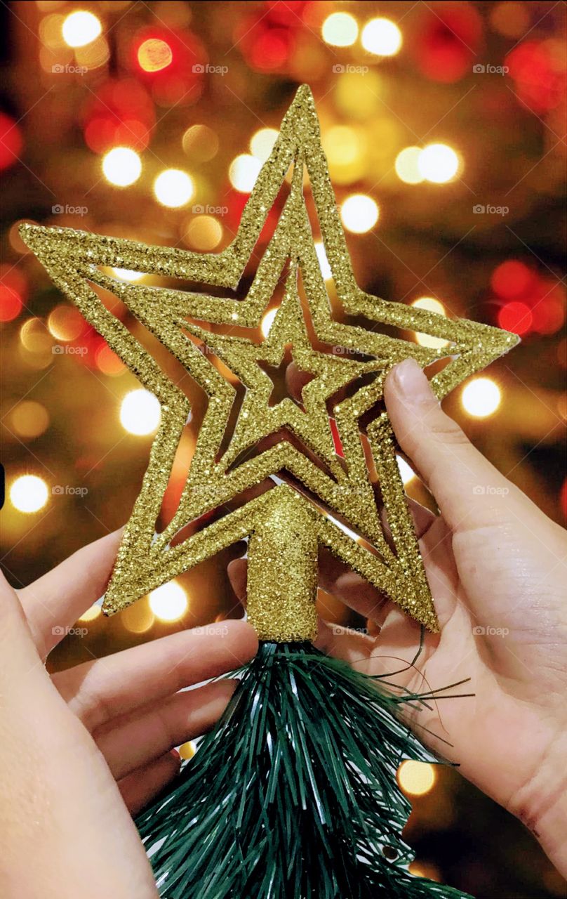 Golden Christmas Tree Star
