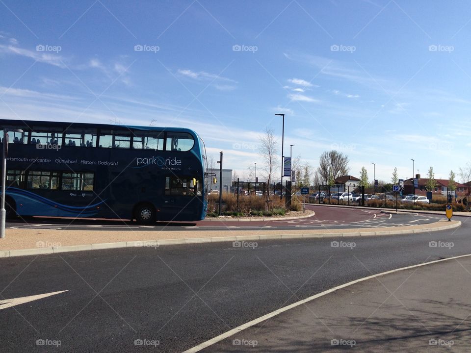 Park and ride bus. Double decker park and ride bus