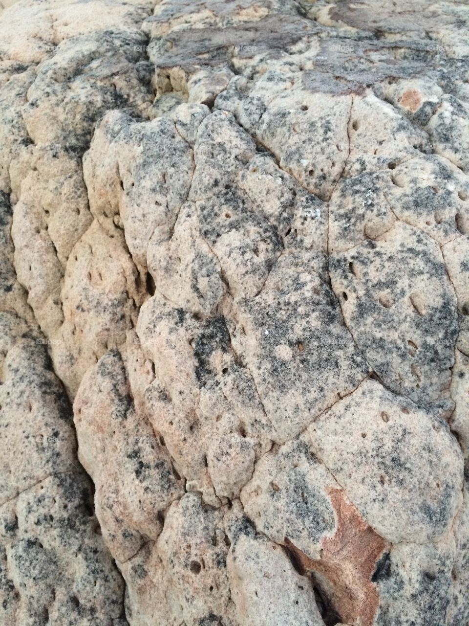 Hiking rock formation with variable texture
