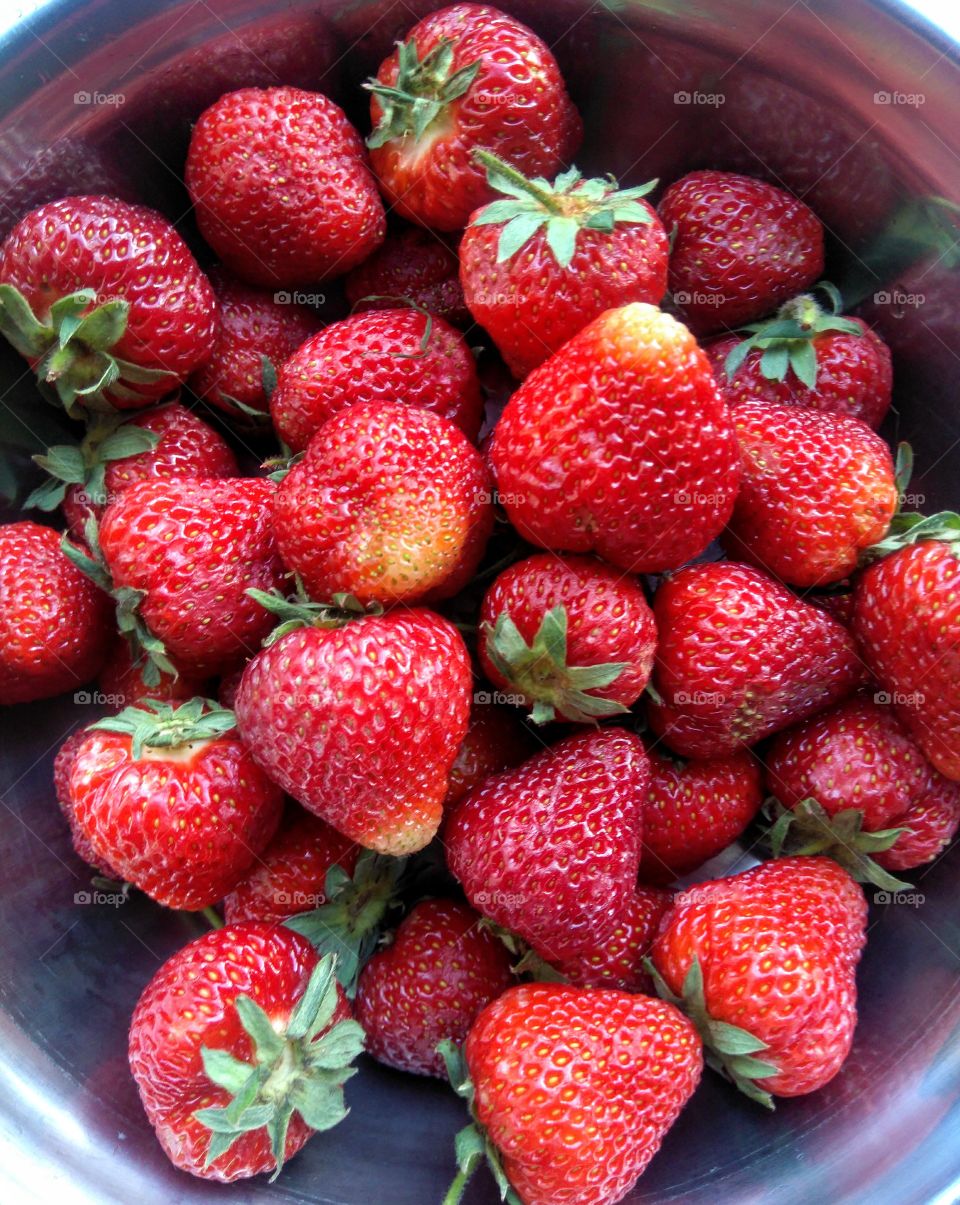 red ripe tasty strawberries summer food texture background