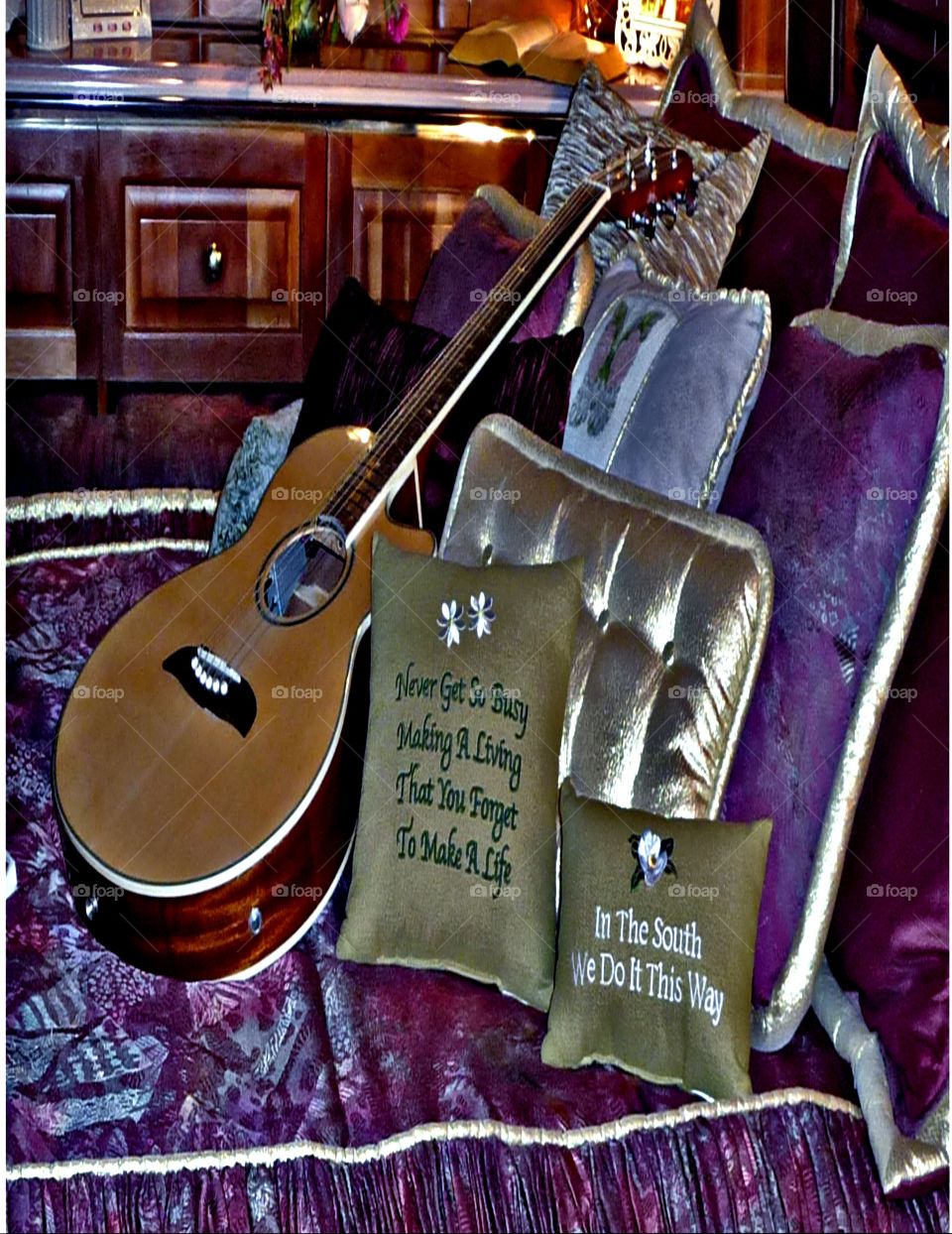 Inside Dolly Partons RV at Dolly Wood.