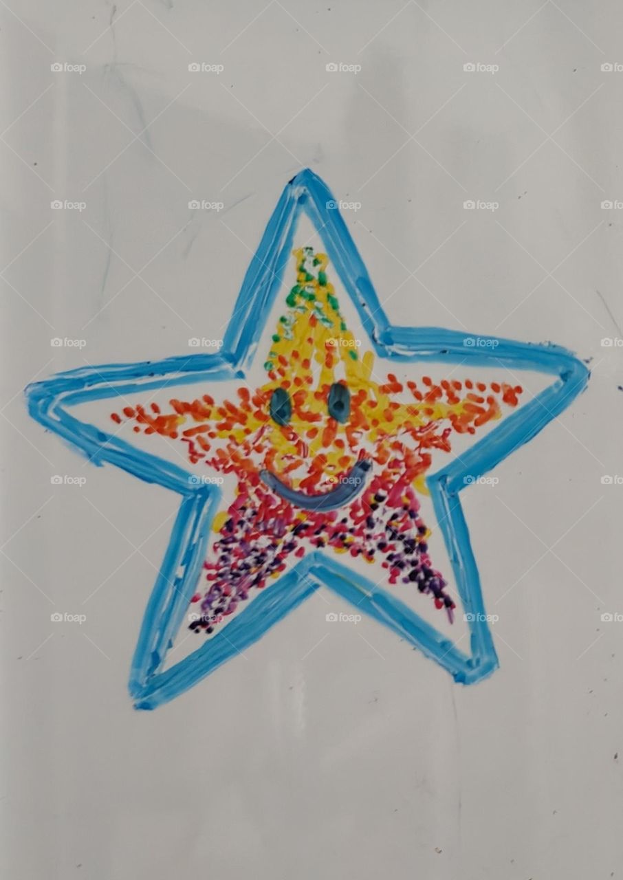 Proud star draw on white board