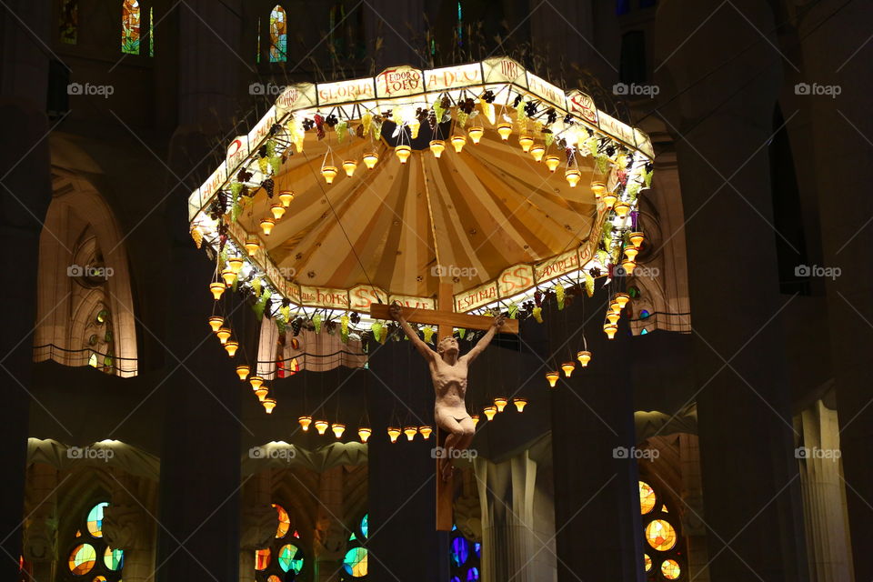 Jesus Christ in Sagrada Familia Cathedral in Barcelona