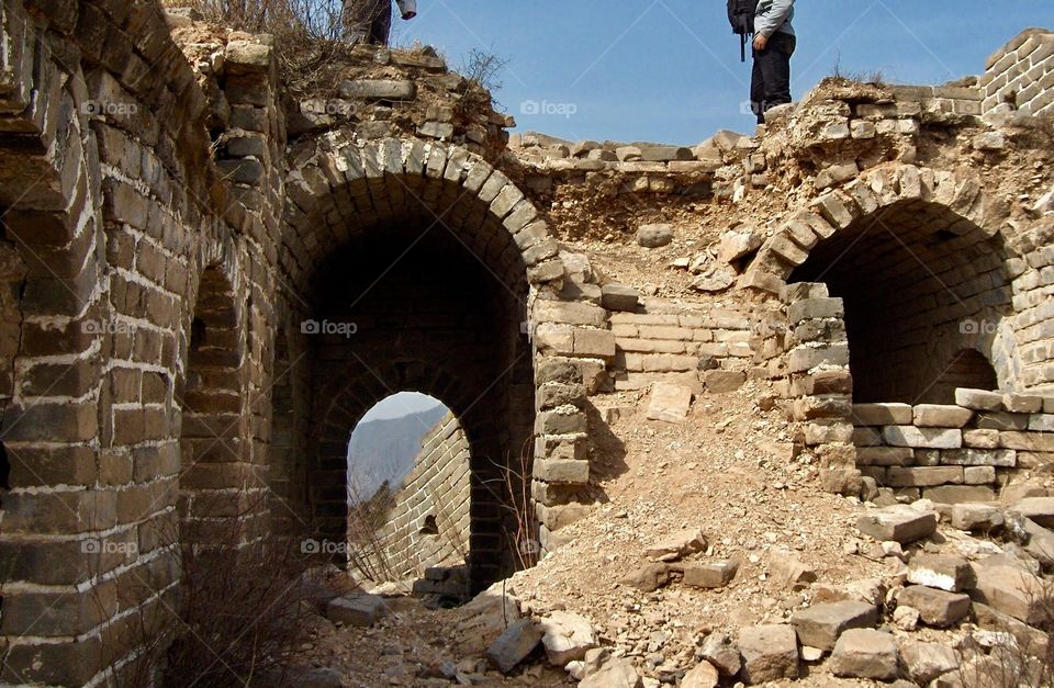 Ruins of the Great Wall in the Beijing province in China