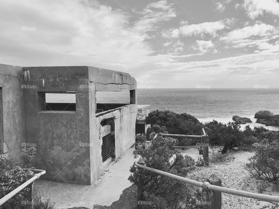 One of the many military gun emplacements at Point Nepean Fort