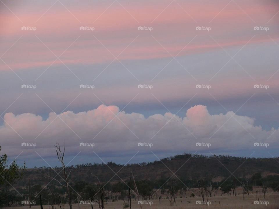 Sunset over mountain 