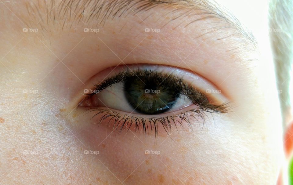 Close-up of eye with reflexion