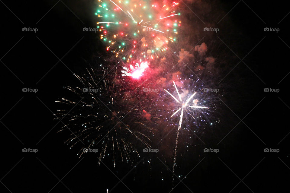 Fireworks, holiday, lights, flicker, splash, celebration, joy, sky, black sky, bright lights against the black sky, night, summer, night sky,
Bright lights of the salute against the black sky