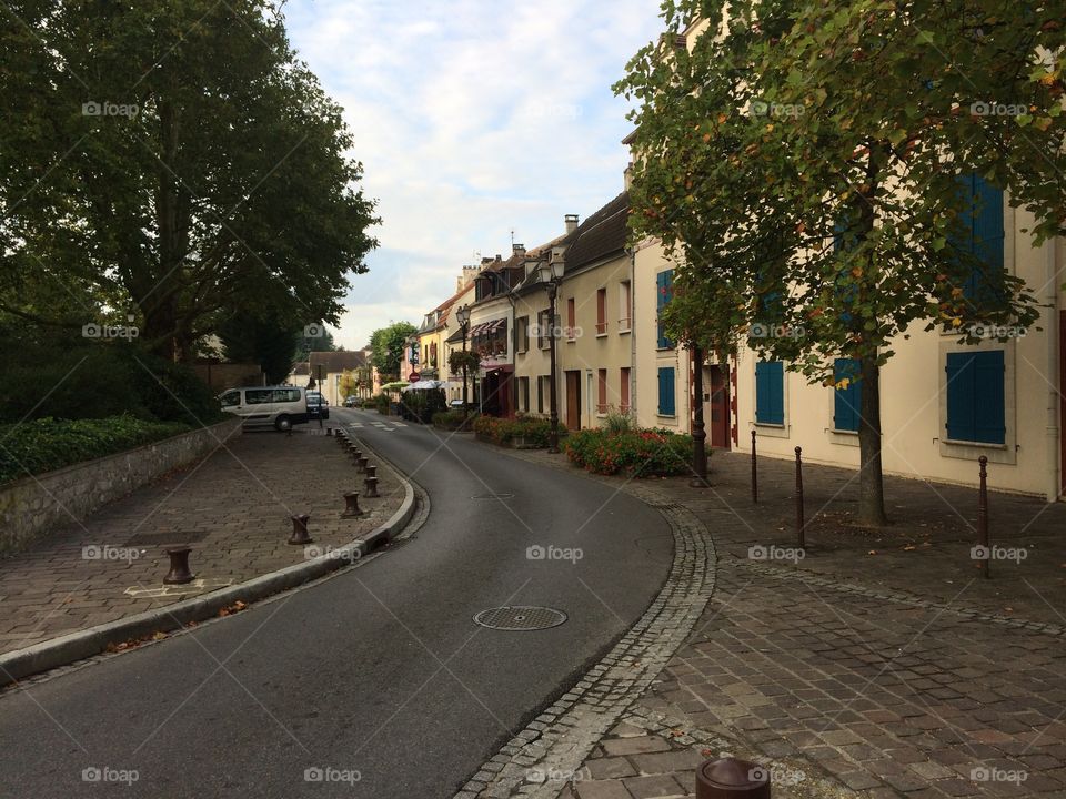 Paris suburb . Street scene in Paris suburb 