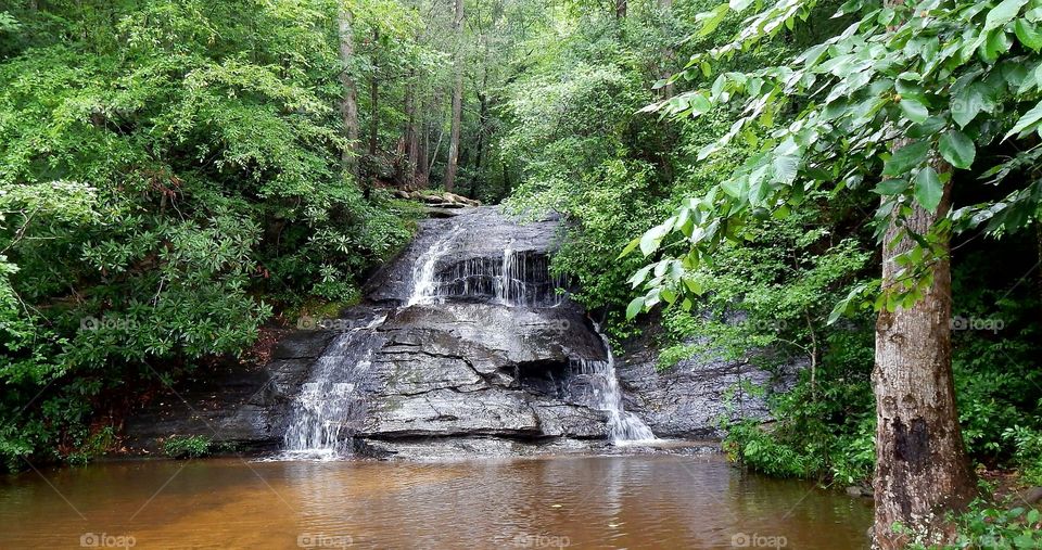 waterfall at Wildcat creek roadside park in South Carolina