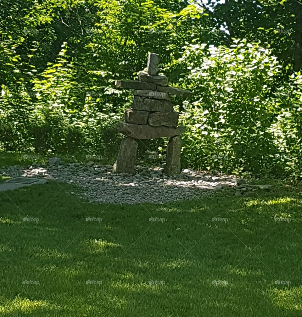 Inukshuk found in Ottawa. These were used by the in inuit to guide travelers, Warning of danger, assisting hunters and marking places of reverence.