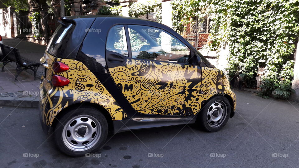 Decorated small car