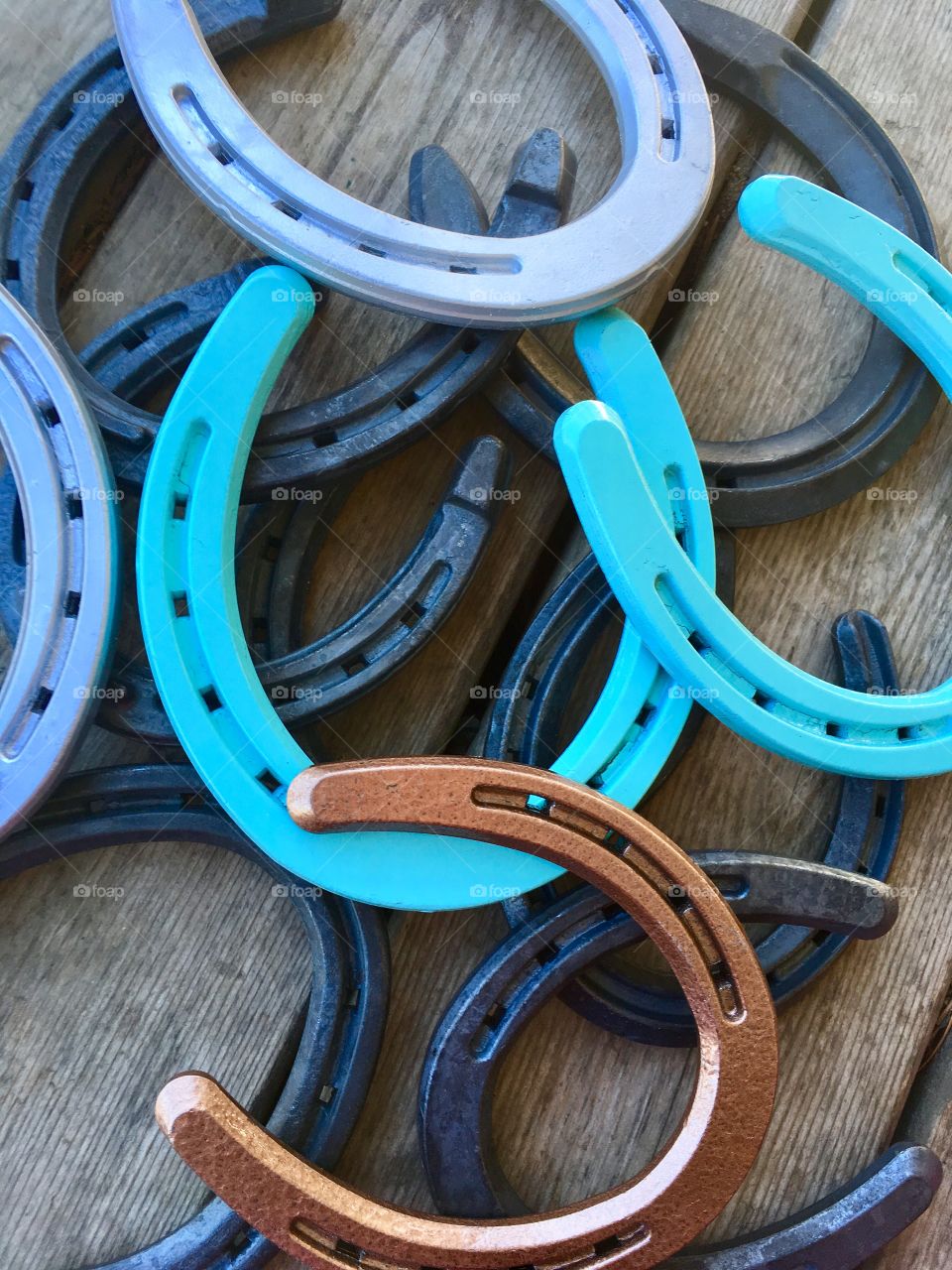 Colorful lucky horseshoes
