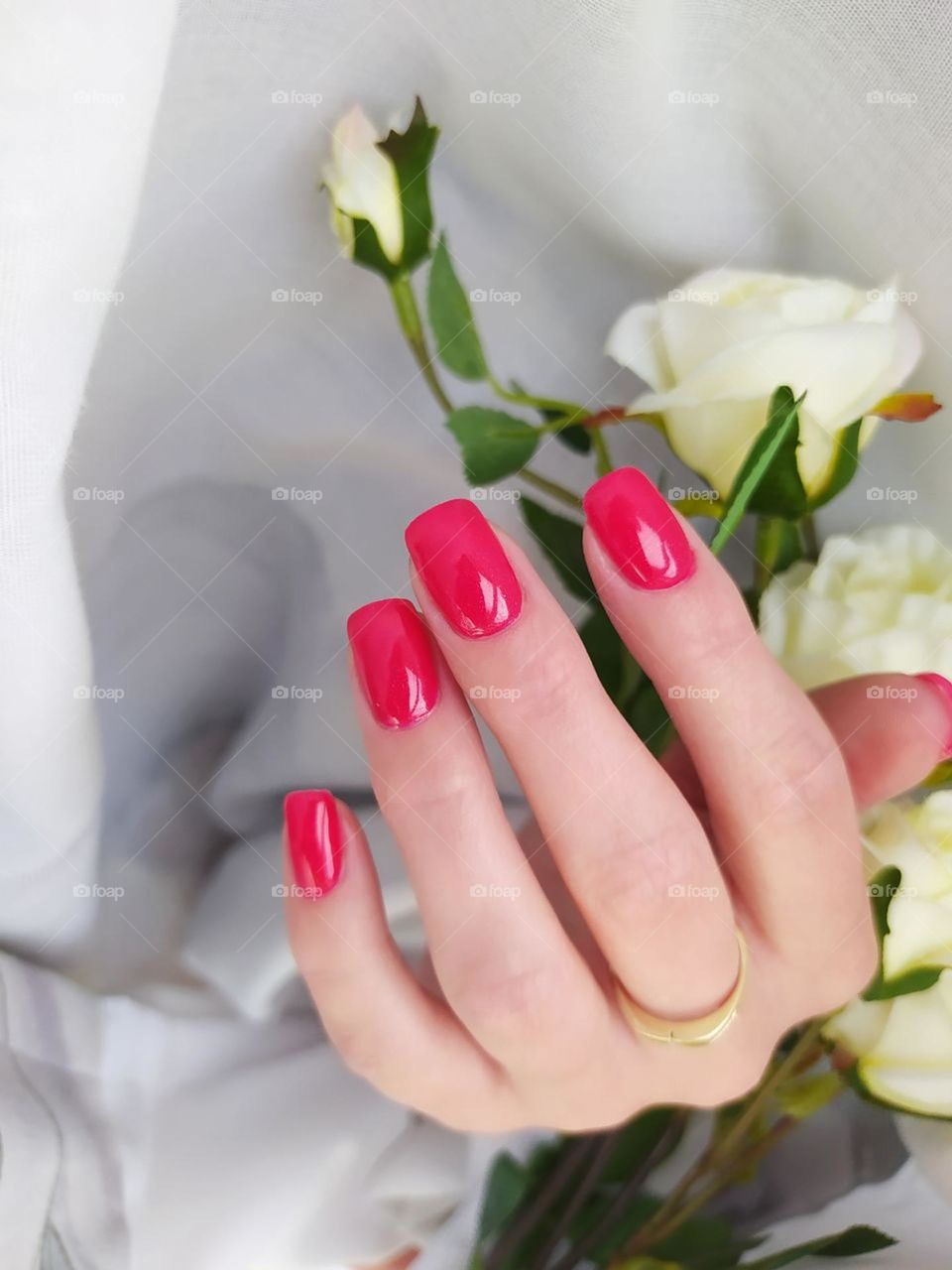 bright nail color with flower scent