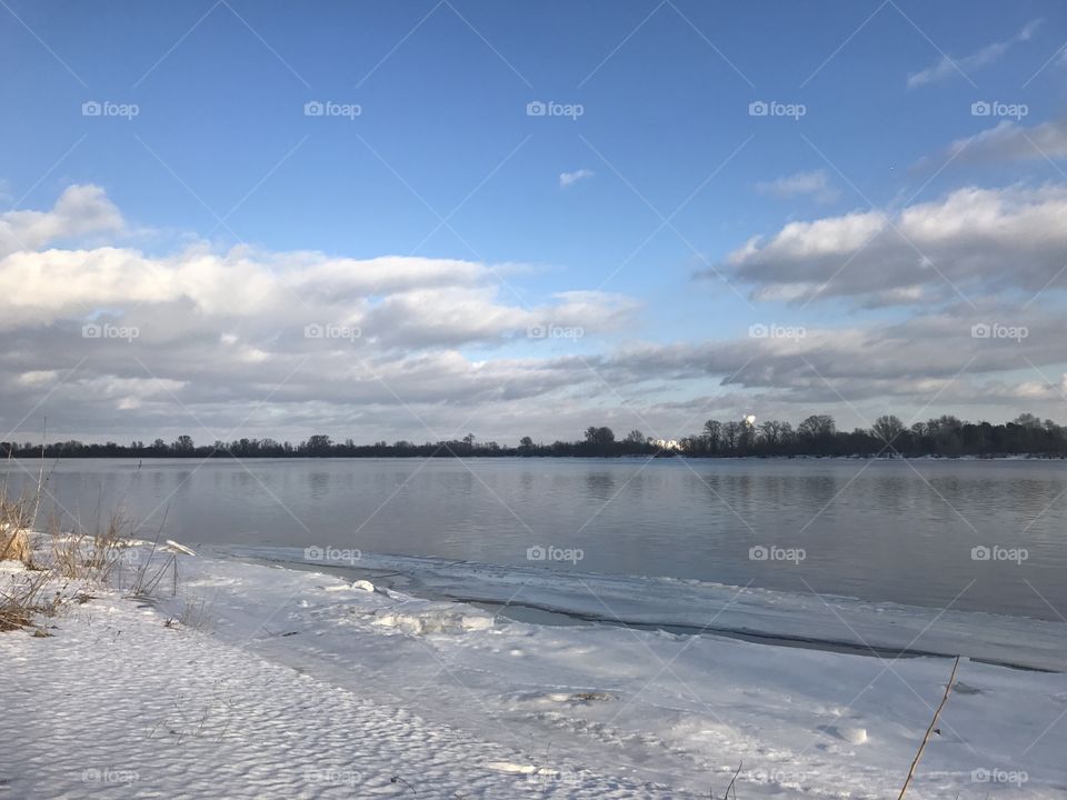 Beautiful winter river 