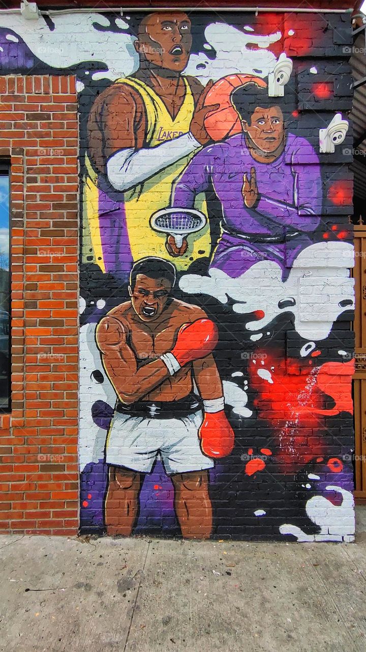 street art with sportman