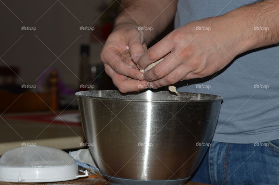 Preparing delicious homemade pizza