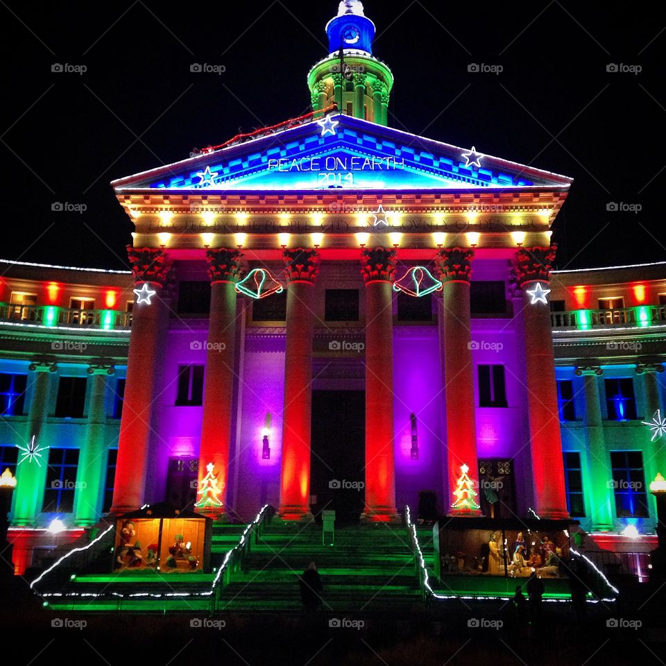 Denver Court House lit up