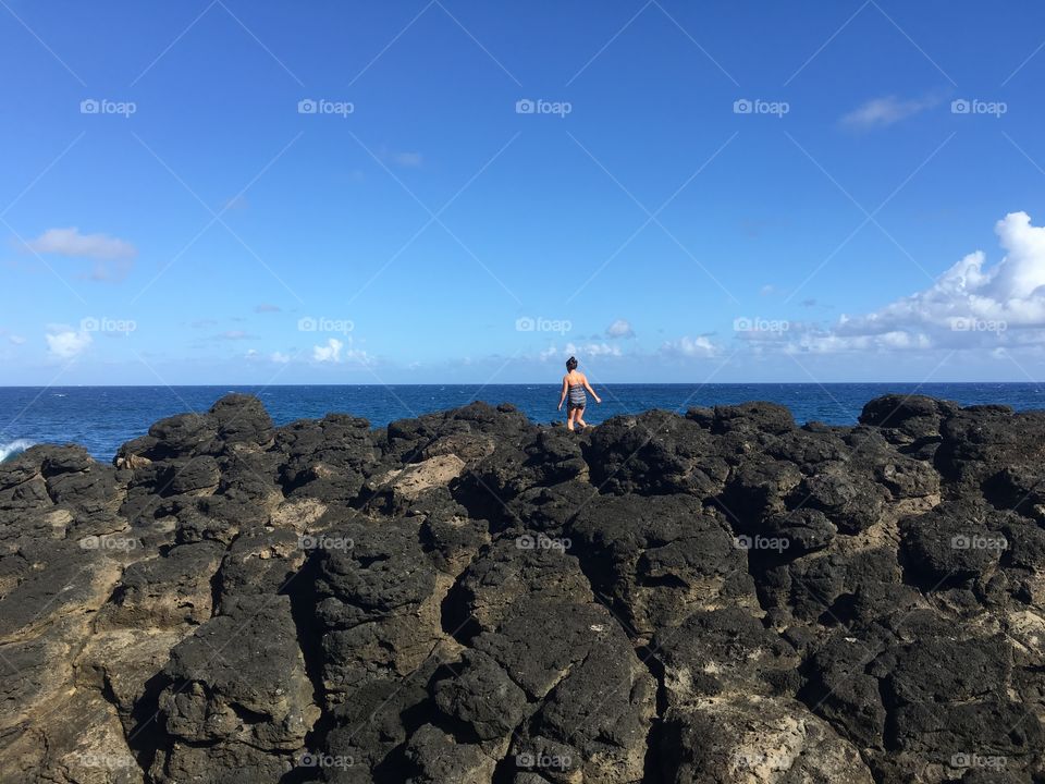Girl walking in Hawaii 