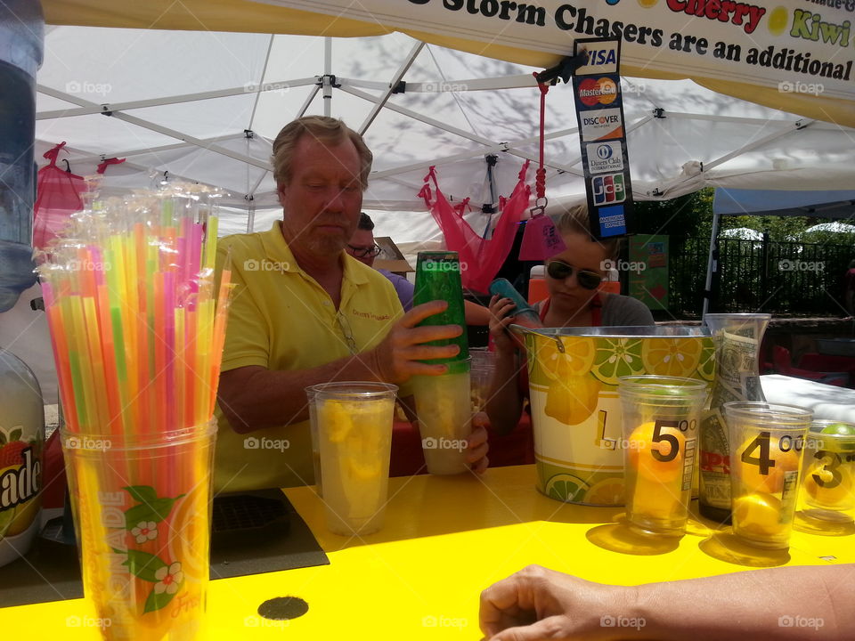 Lemonade . At an art show 