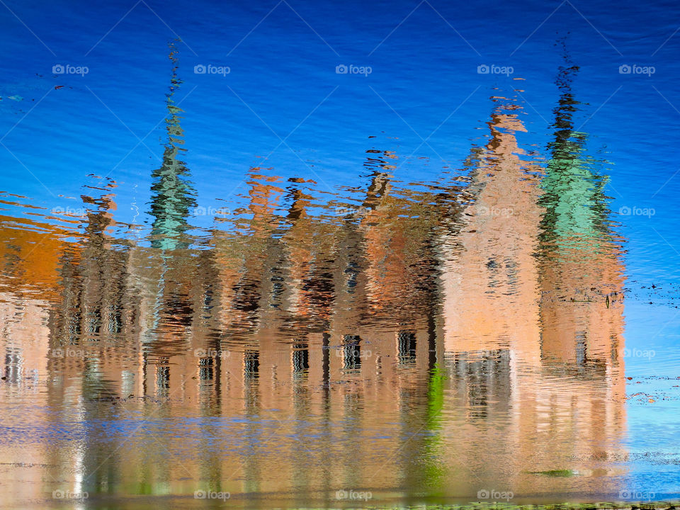 Egeskov Castle in the water.