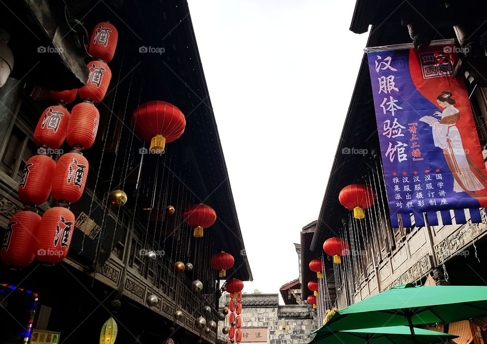 Chinese lanterns in Chengdu, China.