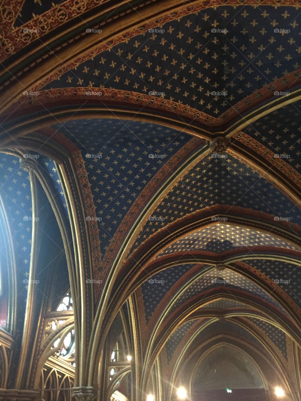 Archways in Saint Chapelle Paris France