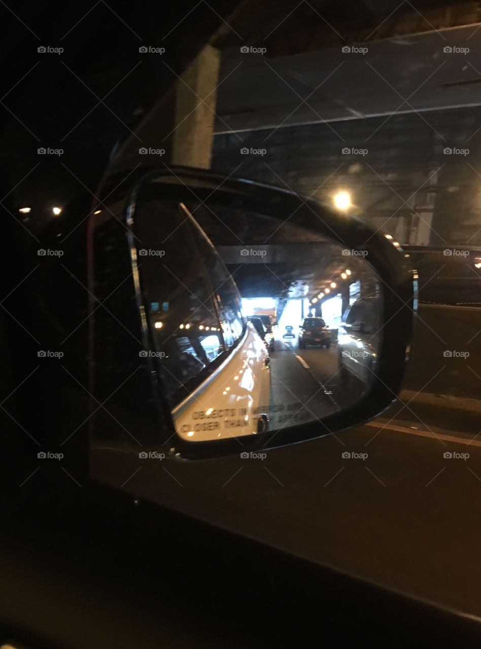 Rearview mirror shows daylight left behind!