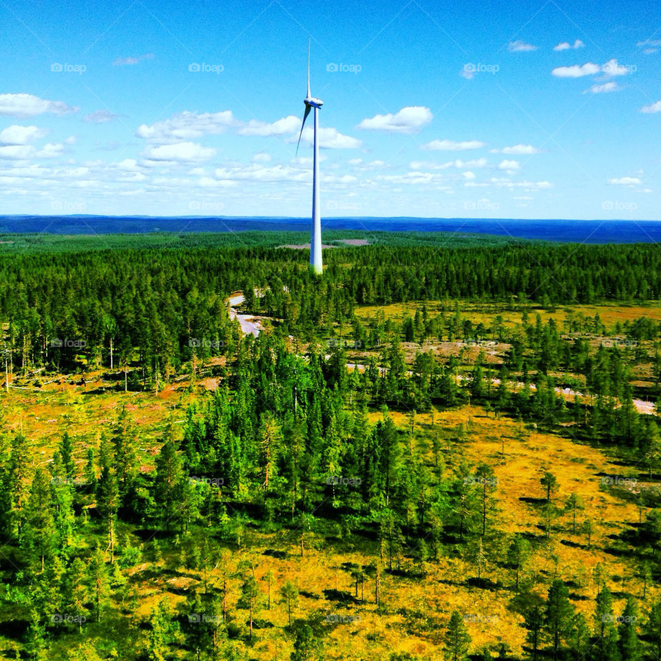 landscape wind turbine windturbine by donjavier