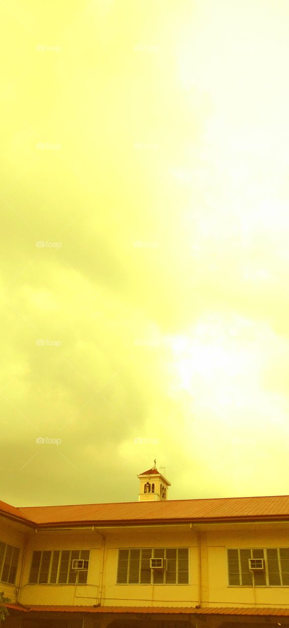 Sky and church tower