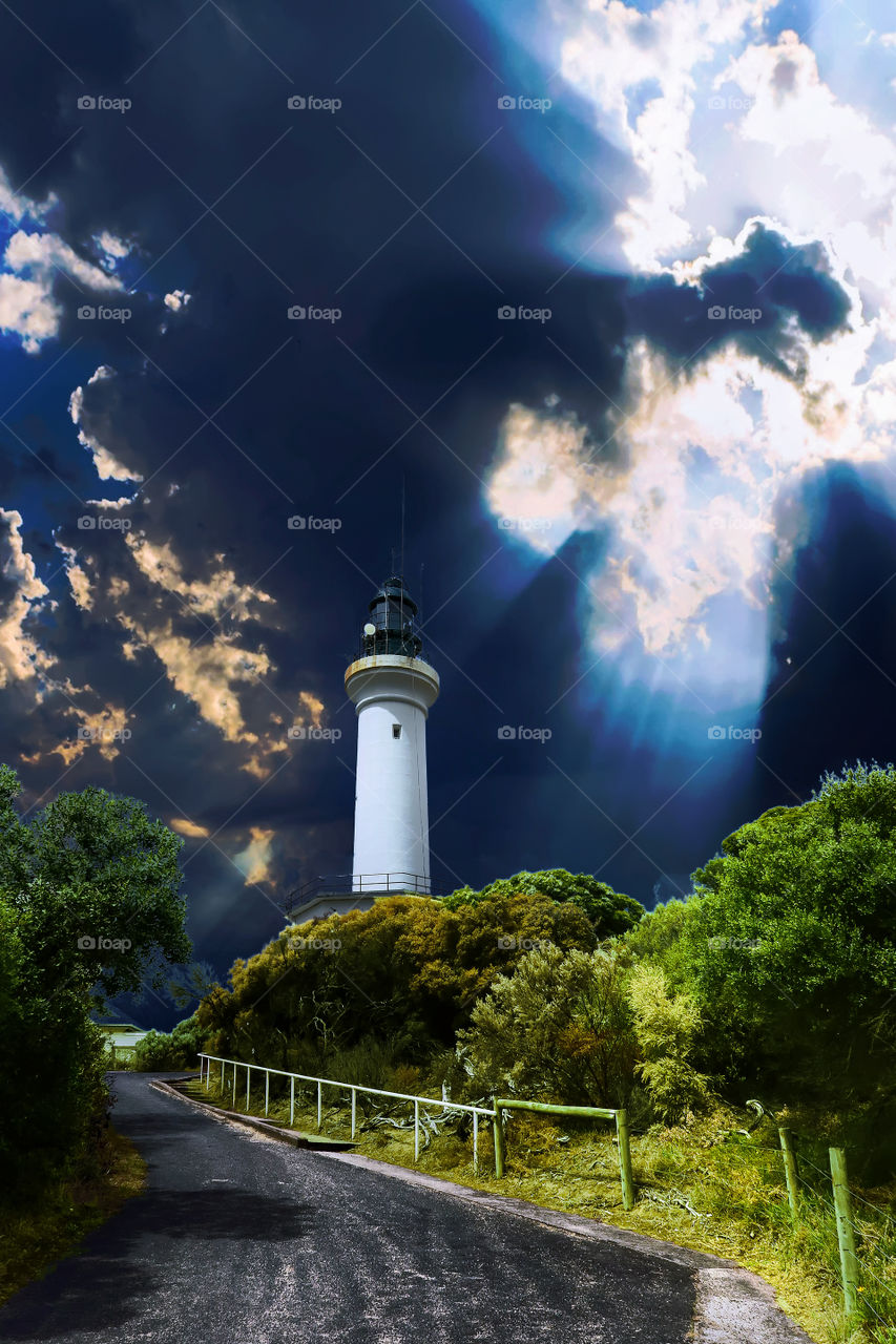Sunray's Over The Lighthouse