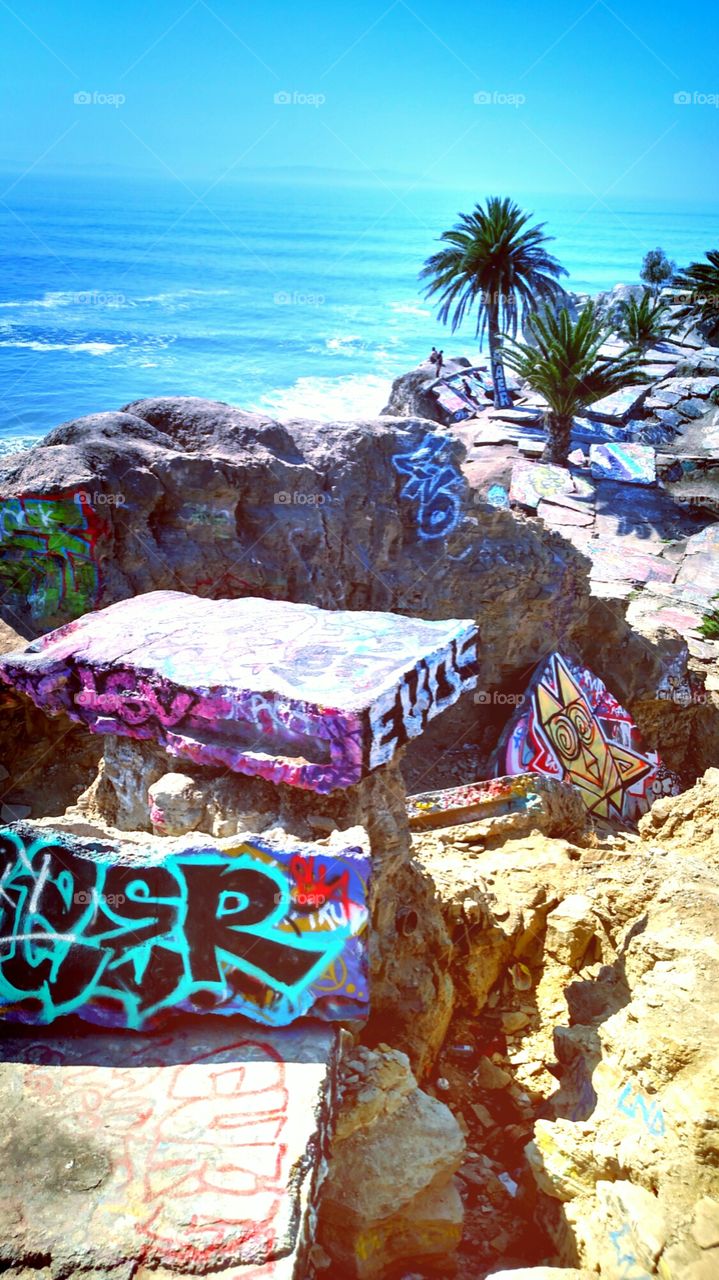 Ruins of Graffiti by the Ocean