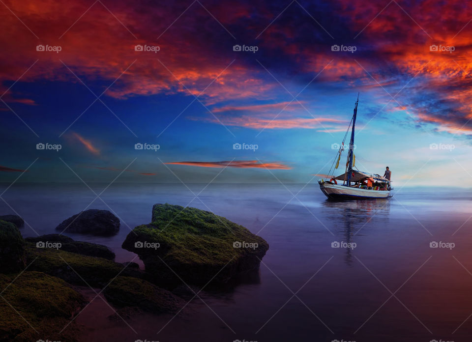 sunrise at ancol beach