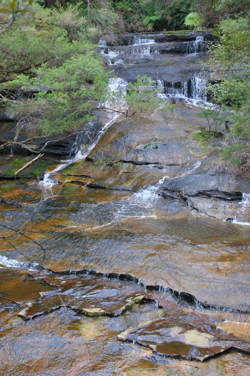 water forrest waterfall rocks by kshapley