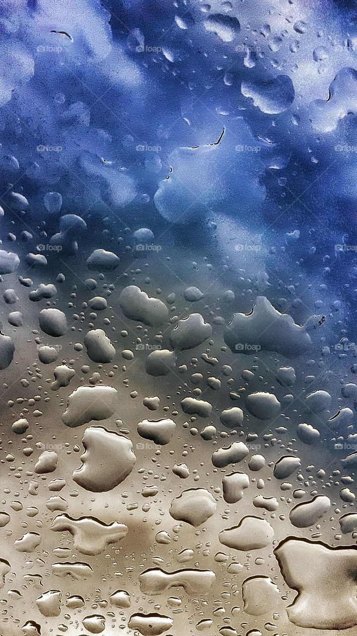 water droplets on a car moonroof