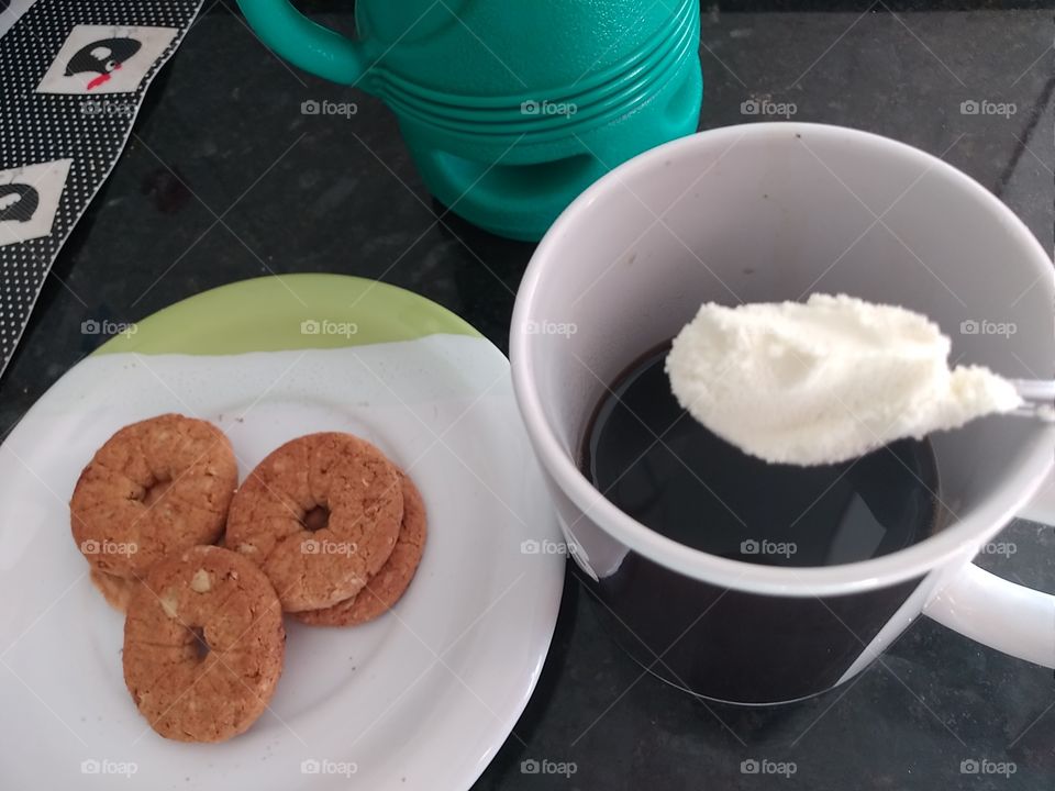 Café com leite em pó