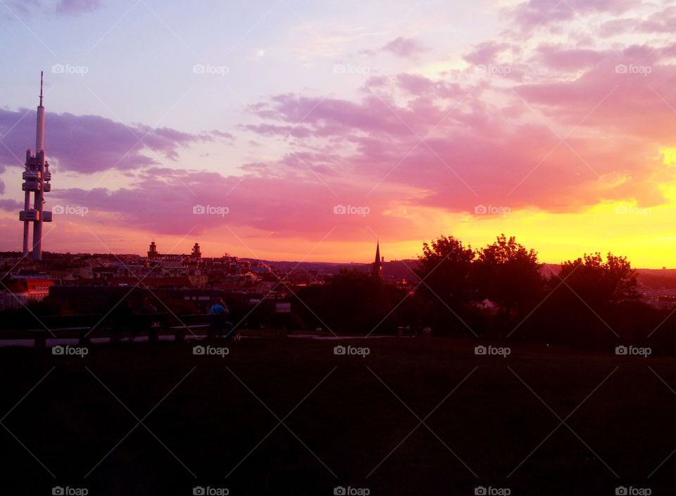 Sunset in Prague,Czech Republic