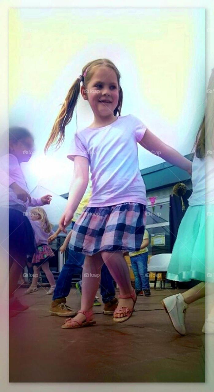 My dancing little girl on school