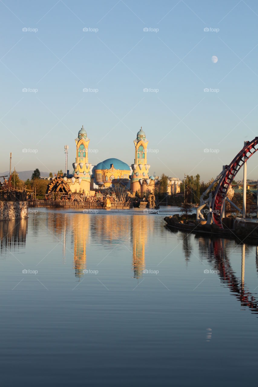 Castle reflected in the water