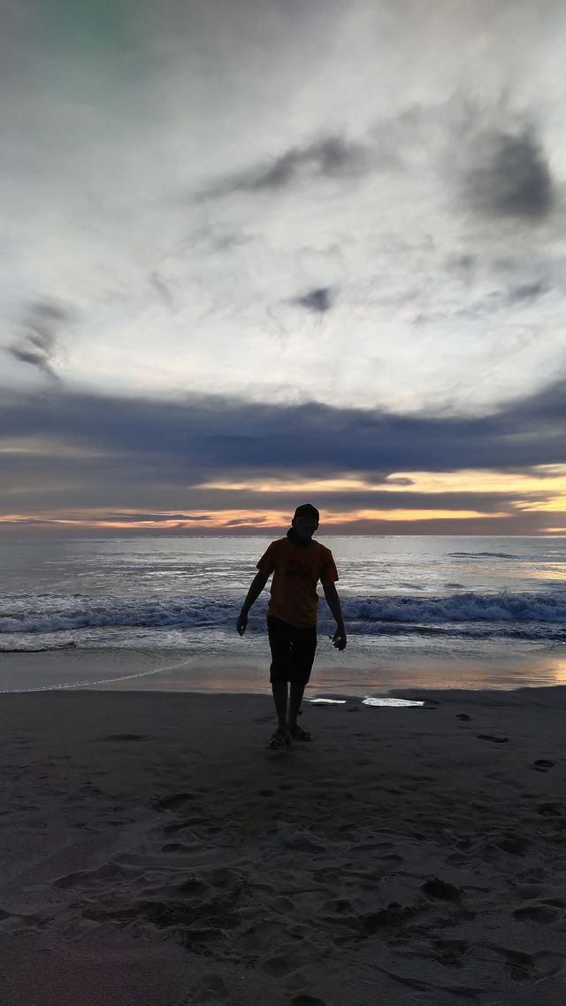 Enjoying the beauty of the beach in the afternoon, Indonesia, Padang