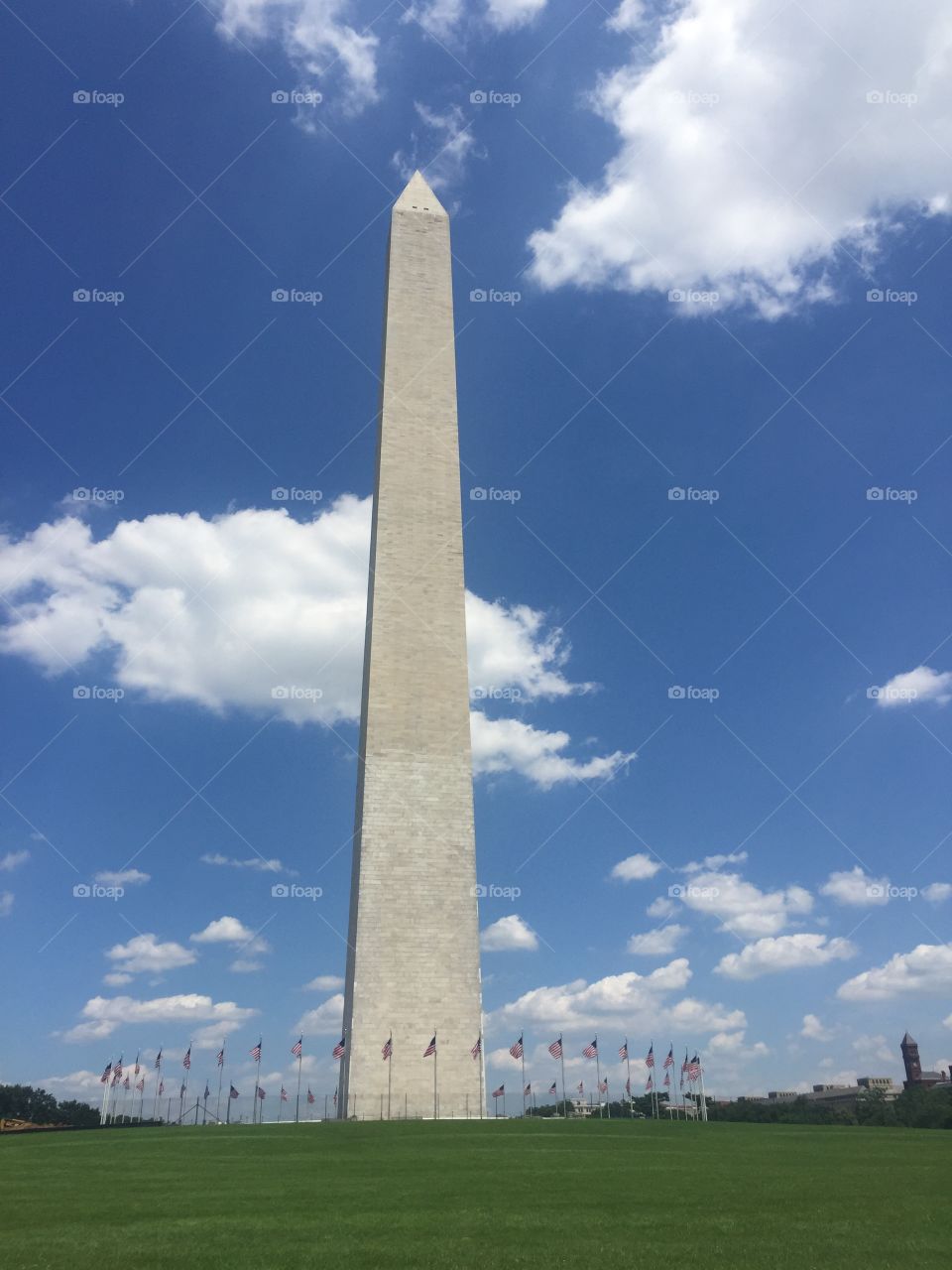 Washington Monument on a hot summer day