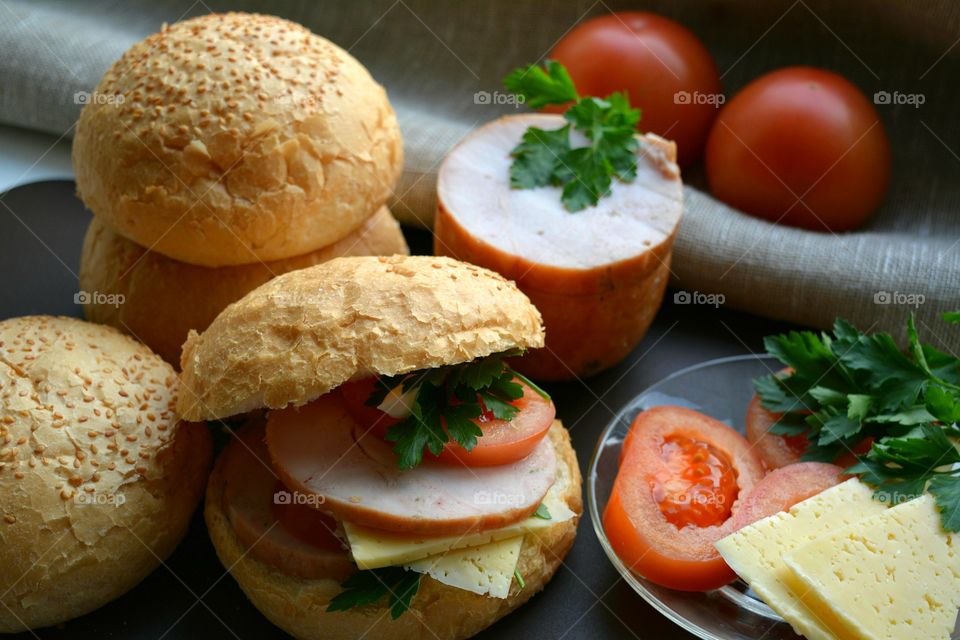 sandwiches tasty food and tomatoes