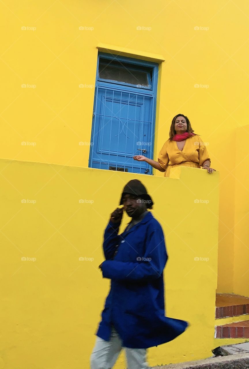 Neighbors in Bokaap, Cape Town, South Africa 