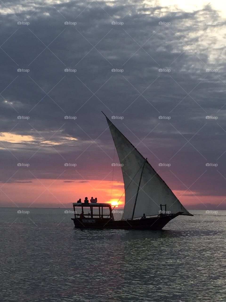 Dhow in Zanzibar at Sunset